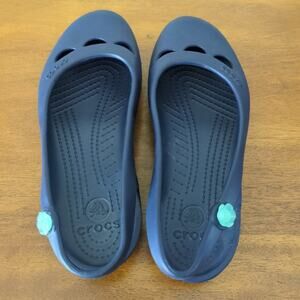 crocs womens 'jayna' slingback slip on ballet flats Navy blue color size 6W